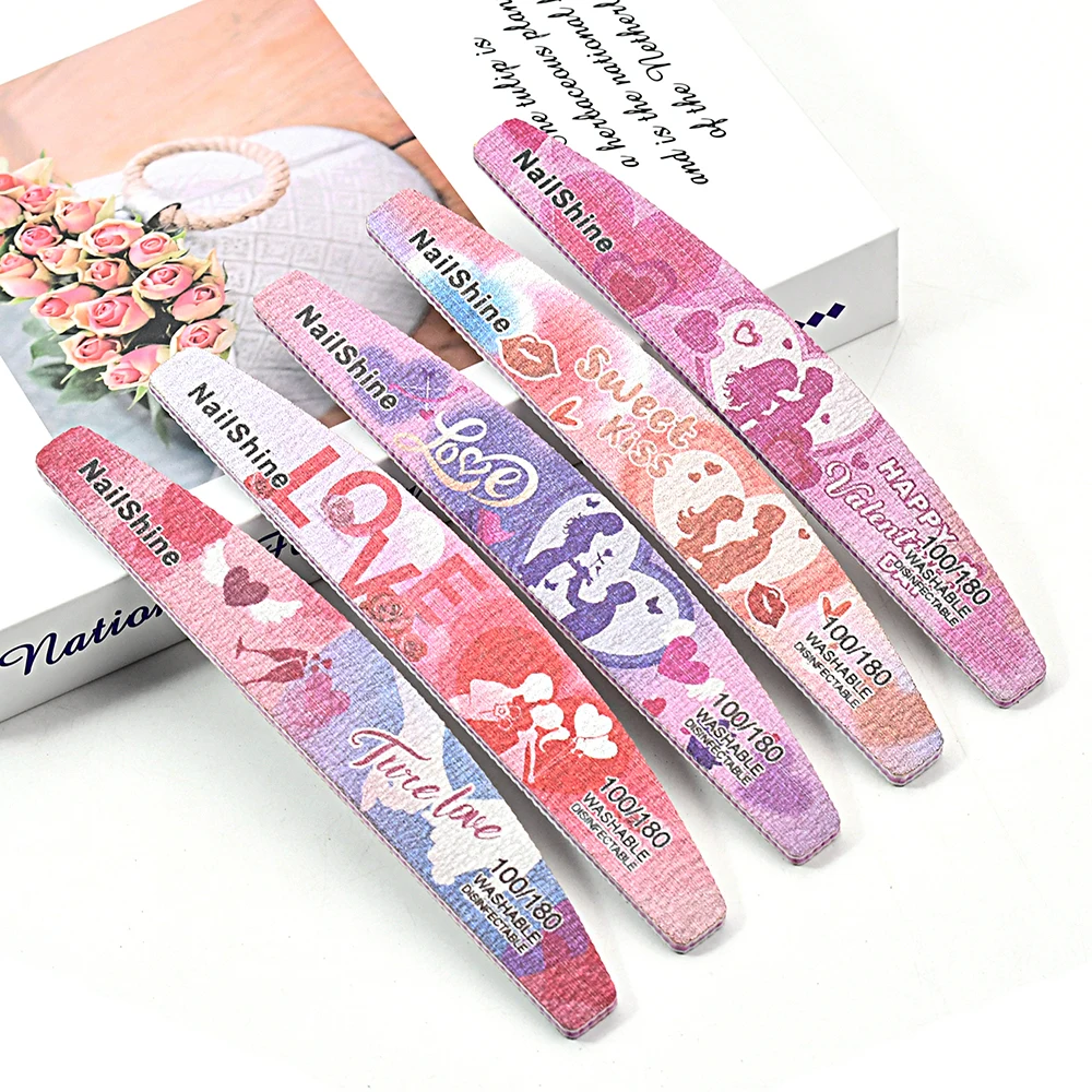 5/10 Pcs/Lot Double-Sided Nail File Product Multifunctional Half Moon Nails File Tool Grit 100/180 Suit Salons/Nail Practice/DIY