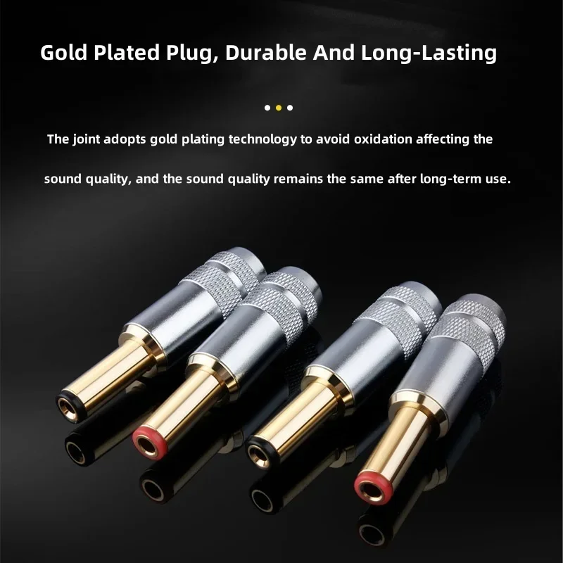 Złącze zasilania 10A 5.5*2.1mm 5.5*2.5mm Wtyk DC Lutowanie Przewód Ładowanie Wtyki DC Męski Metal Czarny Czerwony Stop Obudowa Wytrzymały — zdjęcie produktu 3