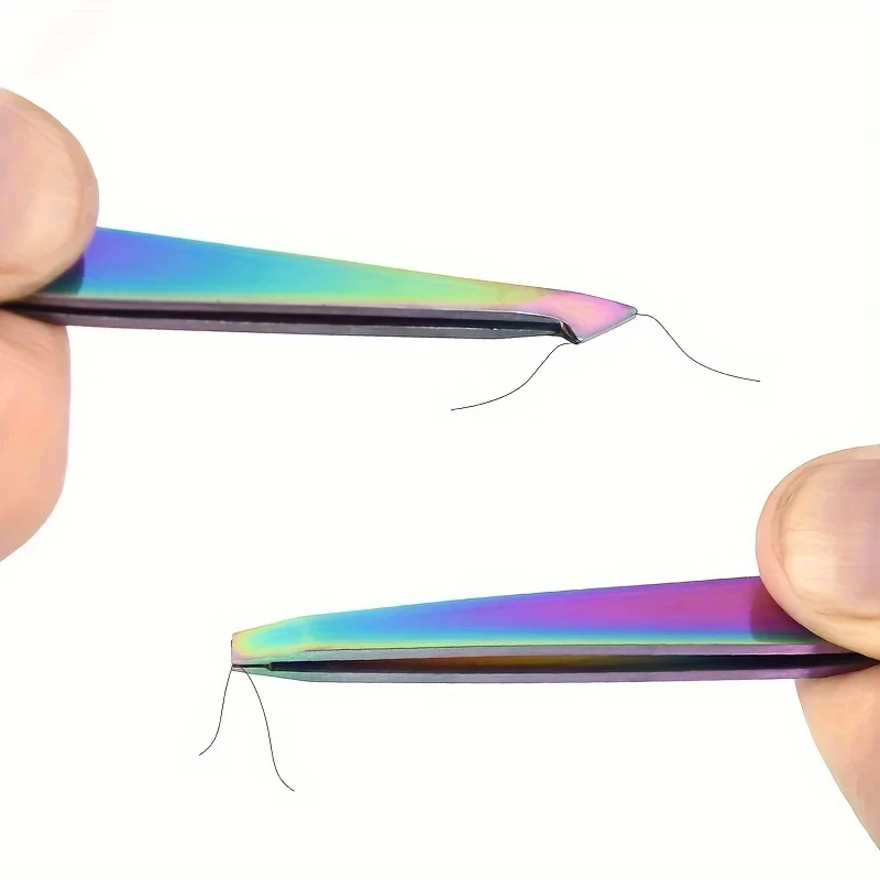 Stainless steel Colorful Precision Eyebrow Tweezers - Professional Hair Plucking & Trimming Tool for Perfect Brow Shaping image 4