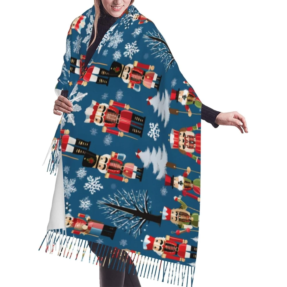 

Women'S Nutcracker Ballet Xmas Dance Soft and Warm Faux Cashmere Scarf Full-Width Print Design Designer Scarf