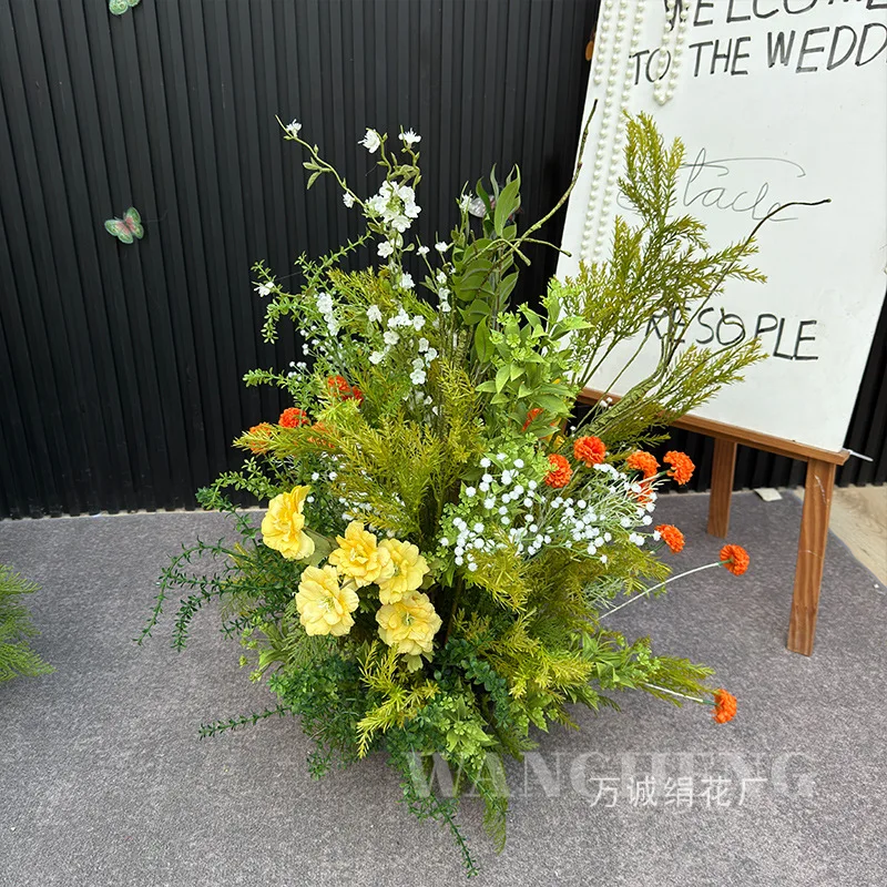 Wizard of Oz simulated flower wedding new wedding background decoration arrangement flower row guide flower stage window