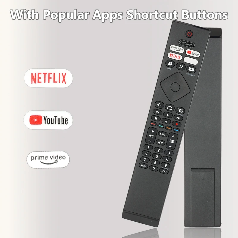 For HR45B-GJ01 Philips-4K-Ultra-HD-LED-TV-Remote-Control-Replacement With Netflix PrimeVideo YouTube Buttons, For 43PUS7906