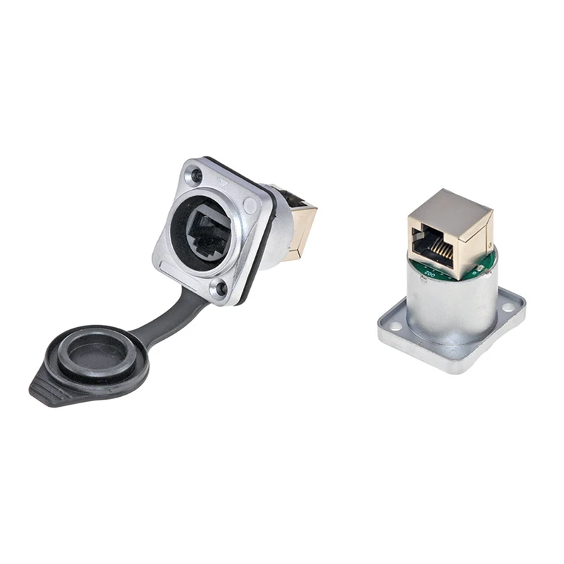 Waterproof Shielded With Pushbutton RJ45 Connector No Pushbutton RJ45 Holder Portable LED Display Signal Plug Socket, Durable B