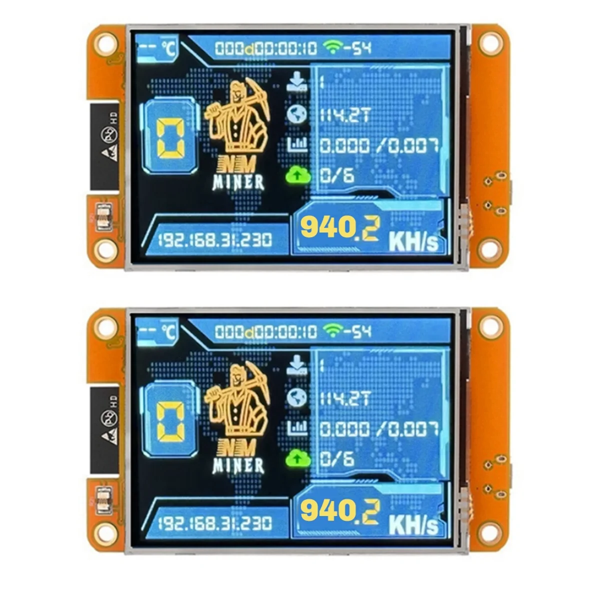 

2PCS NMMiner NerdMiner V2 940KH/S Hashrate BTC Solo Lottery Miner ESP32 2.8 Inch Display Bitcoin Crypto Lottery Miner