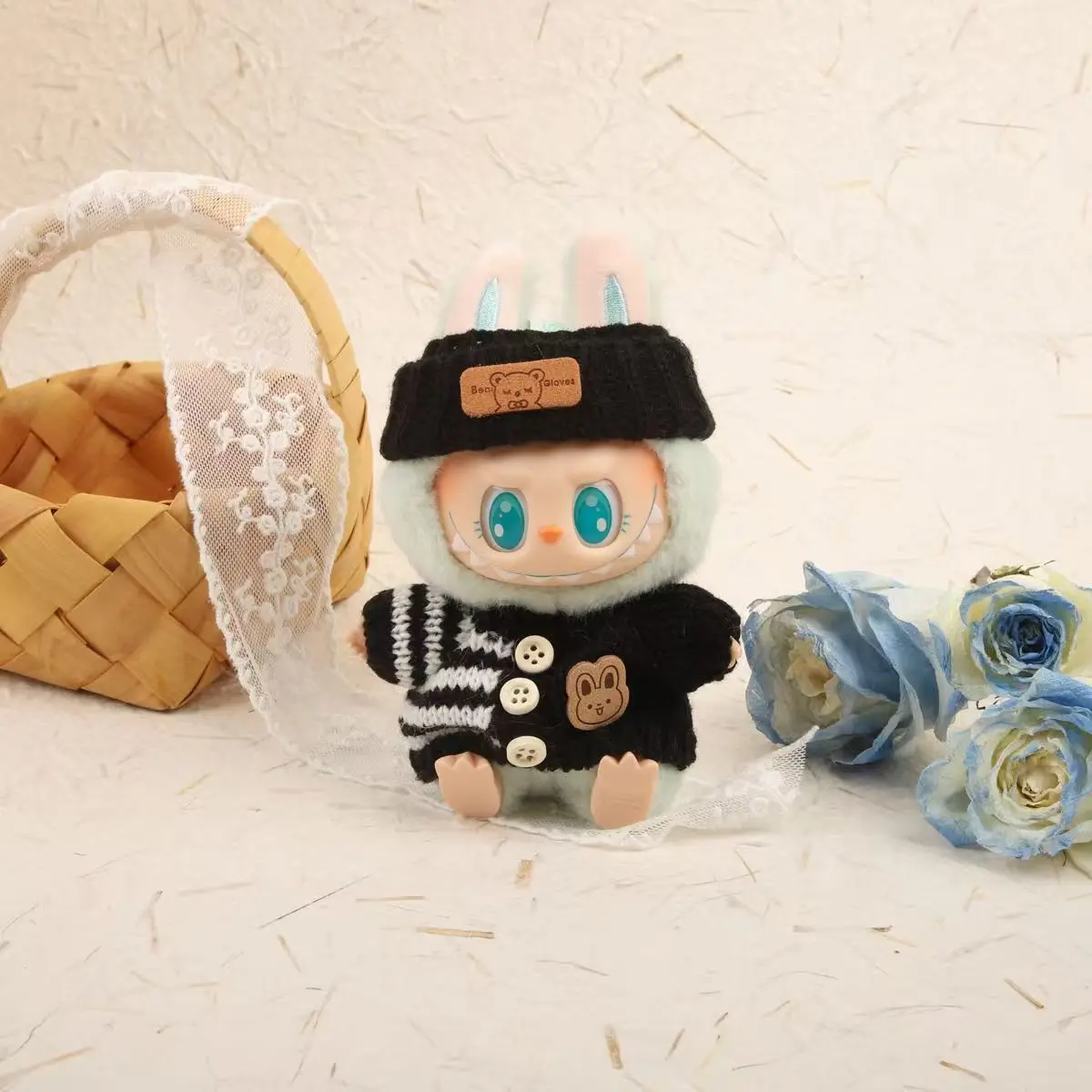 17 سنتيمتر لطيف صغير أفخم دمية الملابس الزي اكسسوارات لكوريا Kpop Exo Labubu المعبود الدمى الأرنب سترة الملابس DIY بها بنفسك الاطفال هدية