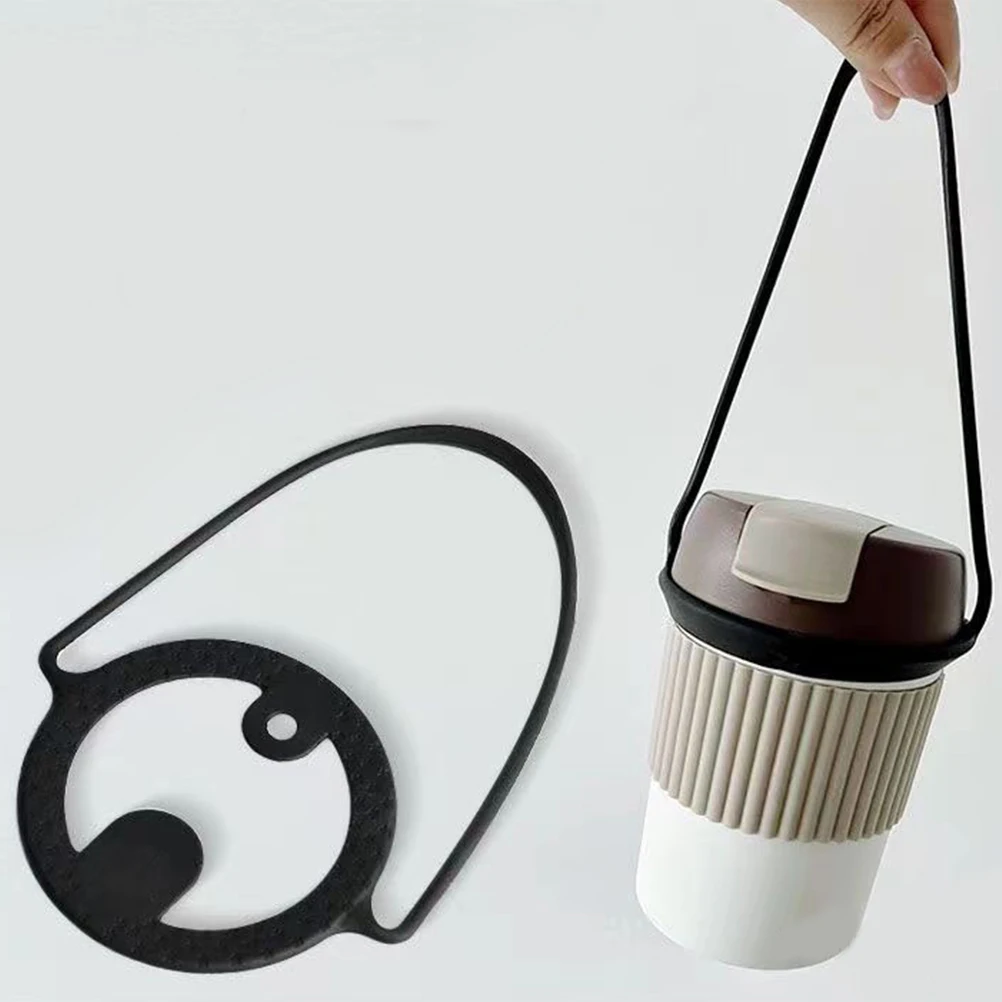 

3 Pcs Insulated Cup Sleeves Silicone Heat Resistant Thickened Mug Carrier Handles Coffee Tea Tumbler Carrying Black Grey White
