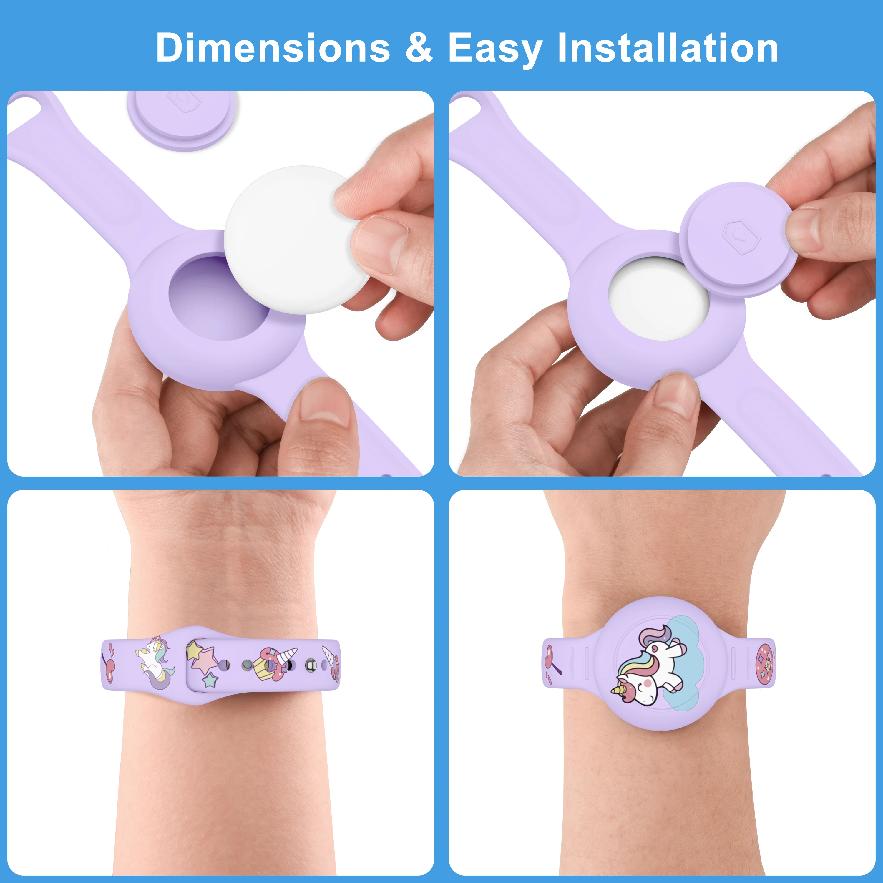 Waterproof Case for Apple AirTag Kids Silicone Strap Air Tag Anti-lost Protective Cover for Children Tracker Locator Wristband