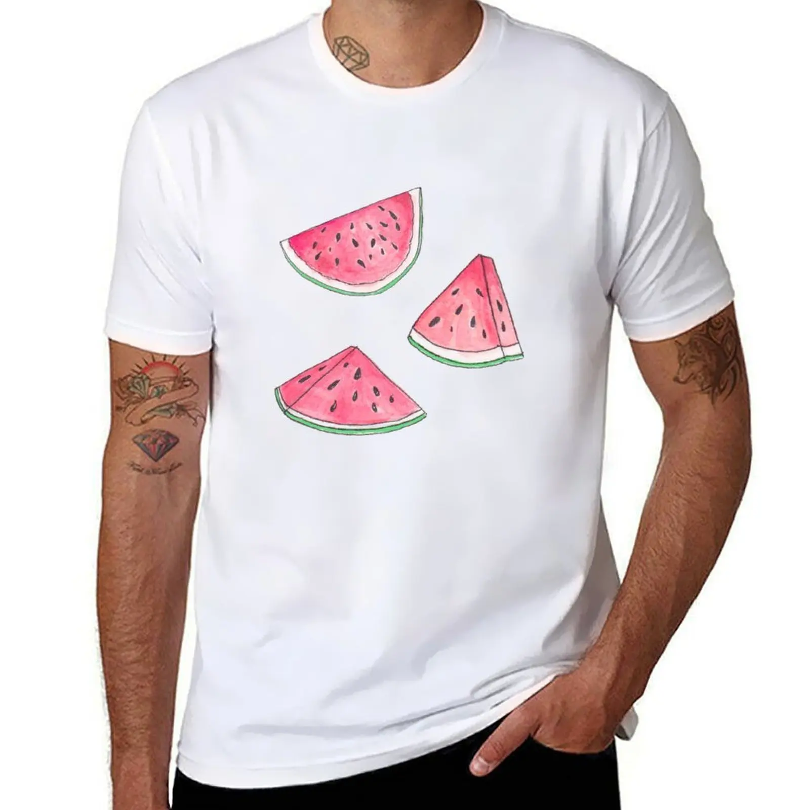 

Watercolour Watermelons T-Shirt Big and Tall Solid Color T-Shirt