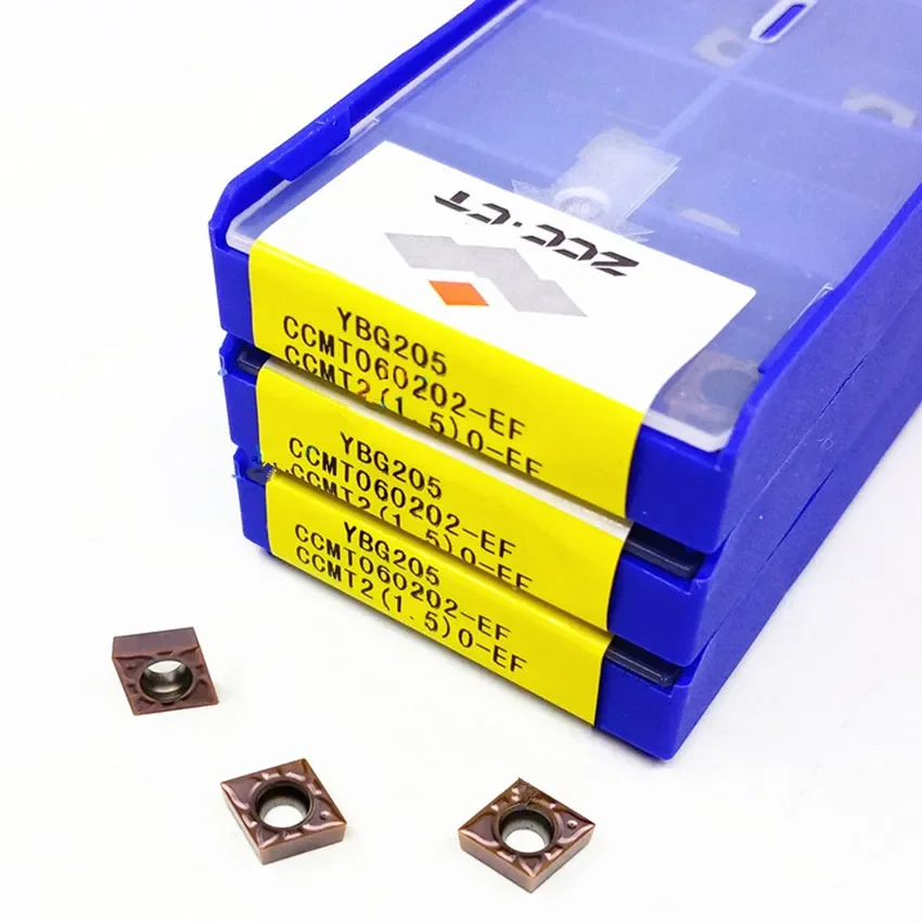 ZCC.CT CCMT060202-EF YBG202/CCMT060204-EF YBG202/CCMT060202-EF YBG205/CCMT060204-EF YBG205 CNC كربيد 10 قطعة/صندوق
