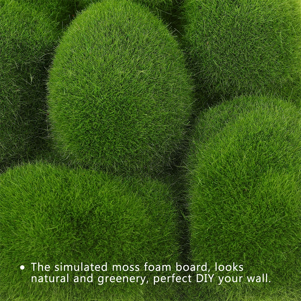 

3 Pcs Artificial Moss Decorative Board Plants Green Simulation Wall Foam Indoor Decor Grass Wall Decor