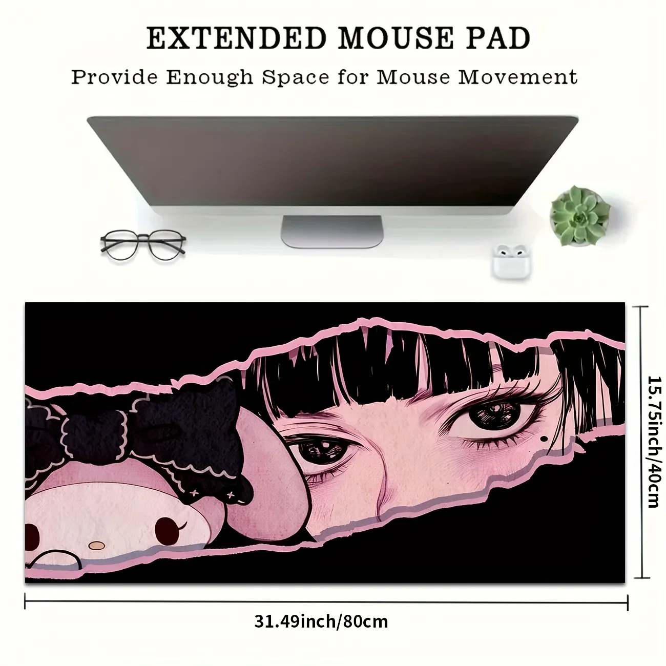 Tappetino da scrivania Sanrio for my melody Anime: morbido, antiscivolo, lavabile e assorbente con simpatico design di personaggi di capelli rosa per off