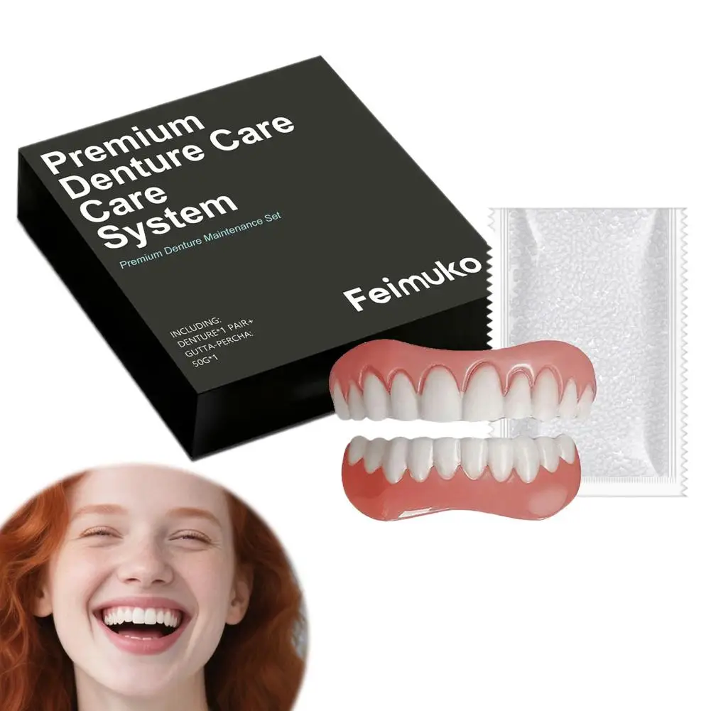 Temporary Dentures DIY Dental Repair Kit Thermal Malleable Beads Secure Fit Easy Home Fitting Denture Mold Set Travel Oral Beaut