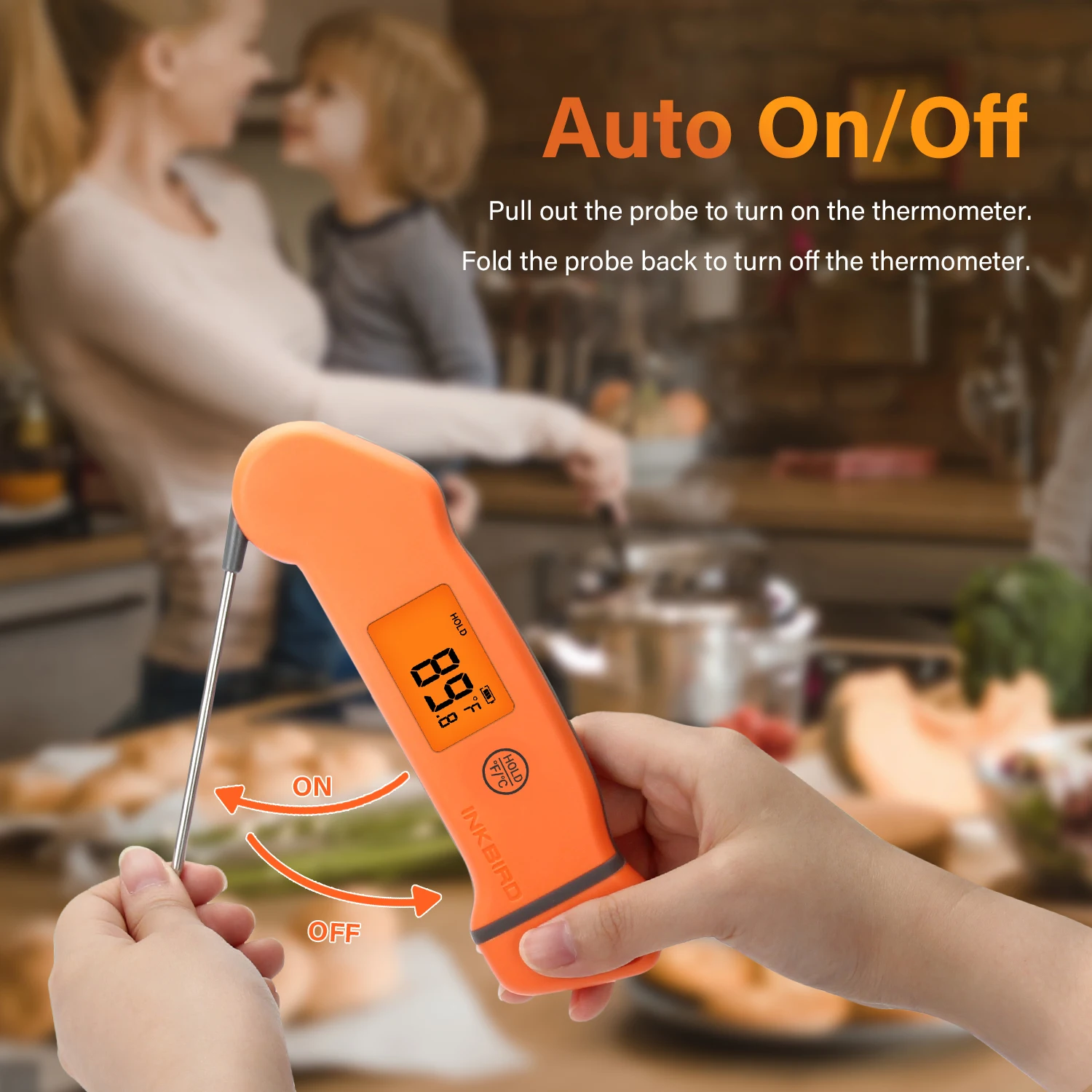 INKBIRD termometer makanan dapur IHT-1S, alat dapur termometer Oven BBQ untuk memasak makanan air daging