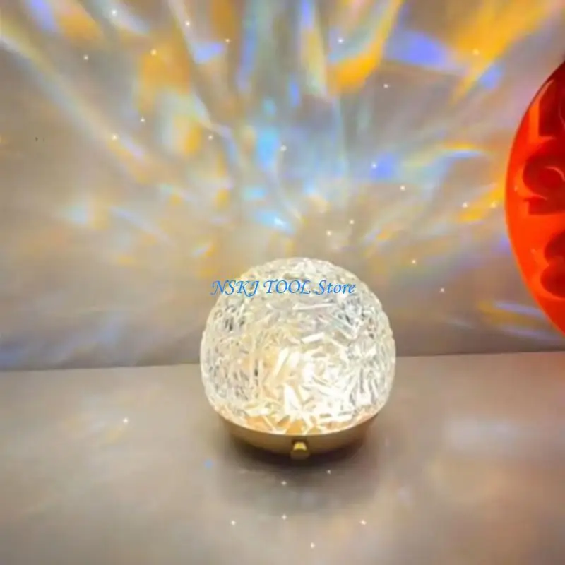 L8RC Water Ripples Projector Night Light Crystal Lamp 3 Color Atmospheres Light