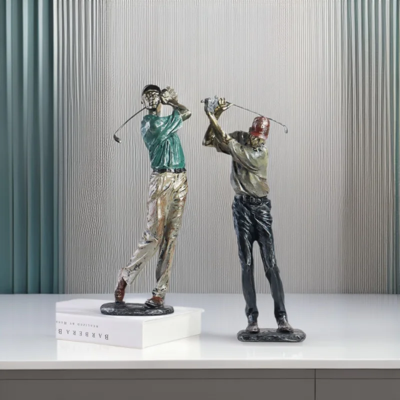Golfer Resin Figurine, Sports Theme Golf Character Statue, High Quality Desktop Ornament for Office Study Home Table Decor Craft