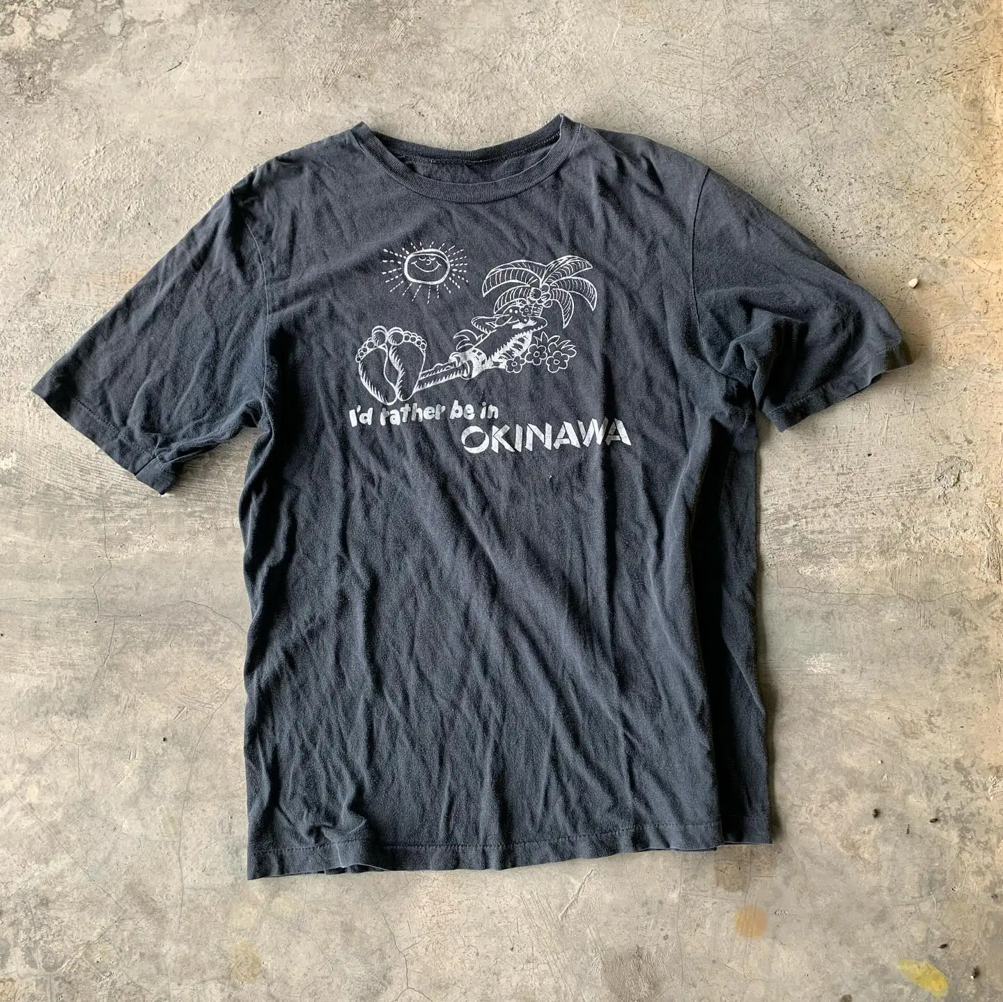 Deep Grey Men's Vintage T-Shirt Short Sleeve Summer Vacation Style Print Loose Shoulder Fit Cotton Skin-friendly Breathable
