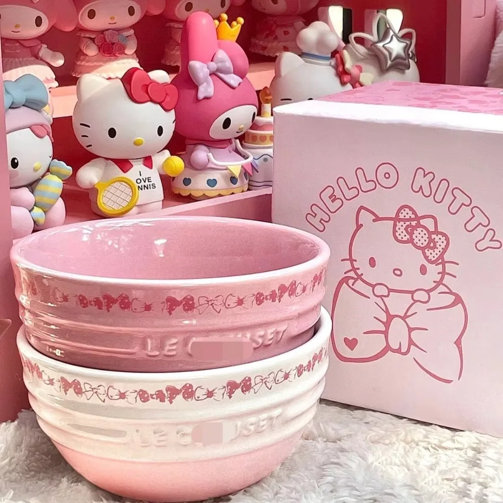 

Hello Kitty Tableware Cute Cartoon Originality Color Ceramic Bowl New Fashion Delicate Household Student Have A Meal Tableware