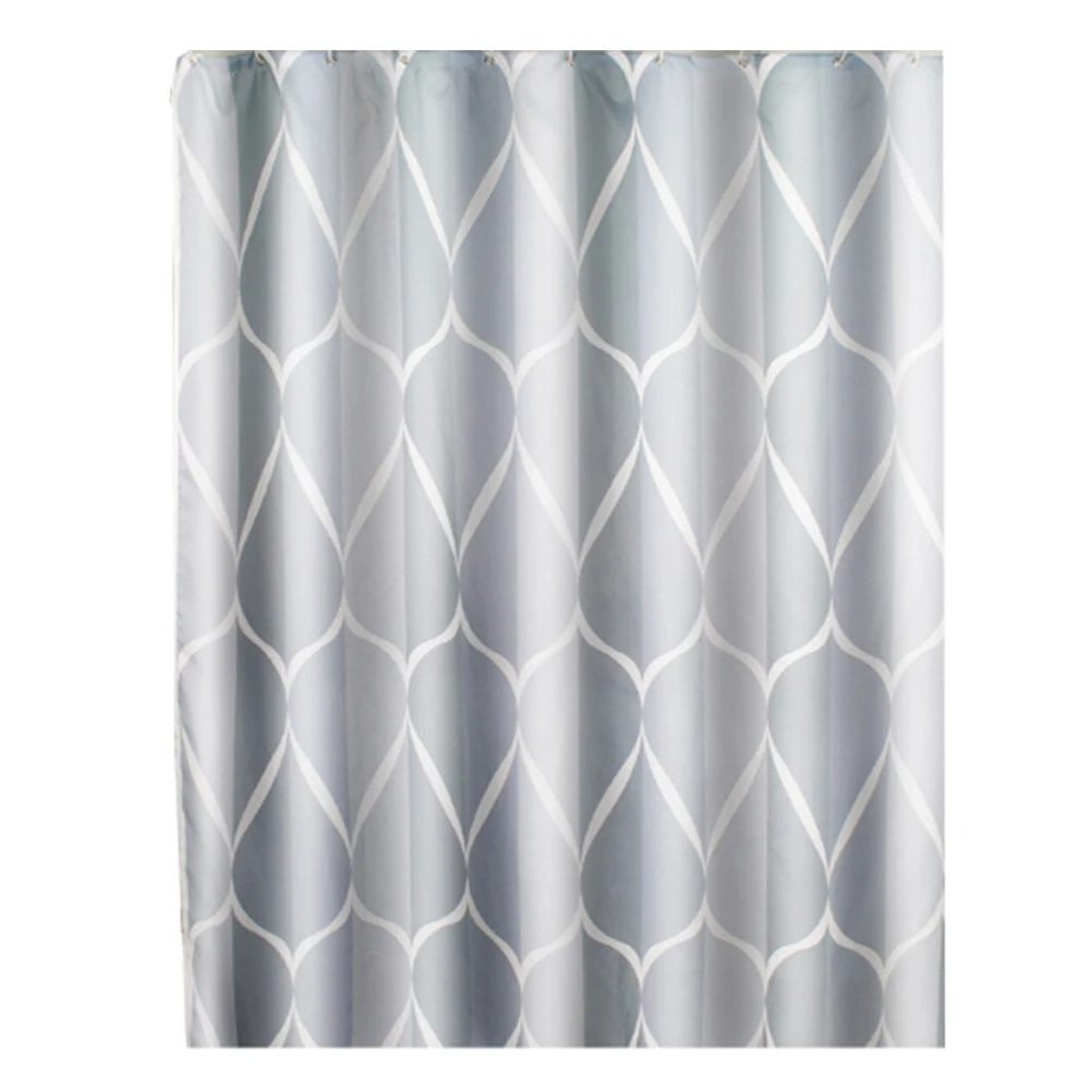 

1set Waterproof Bath Curtain Delicate Printed Polyester Fabric Privacy Protection Fresh Natural Shower Room Curtains