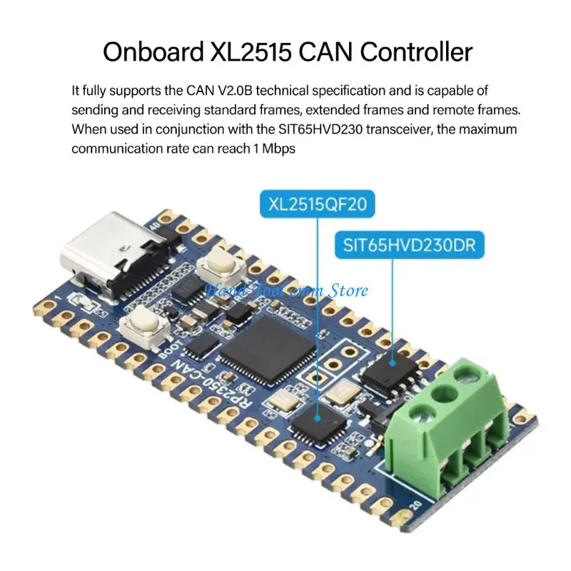 H37F High Precisions RP2350 Development Board With Integrated CAN Controller And Type C Connector