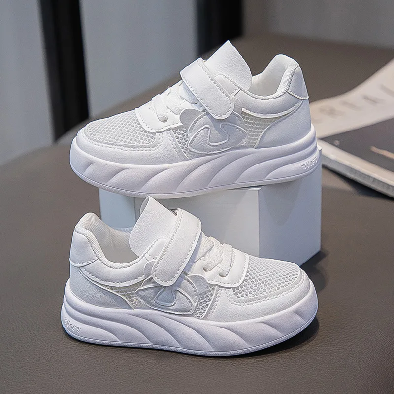 

Children's Sports Shoes 2024 Autumn New Hundred with Breathable White Shoes Non-slip Waterproof Wear-resistant Kids Shoes