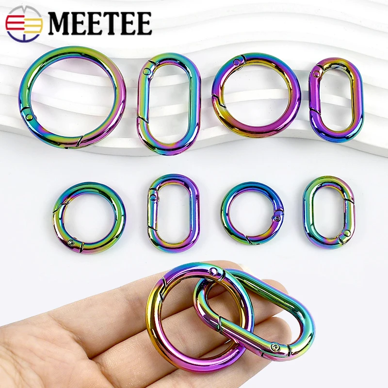 

5/10Pcs 10-50mm Metal Buckles O Ring Bag Strap Carabiner Clips Keychain Spring Snap Hook DIY Hardware Accessories for Handbags