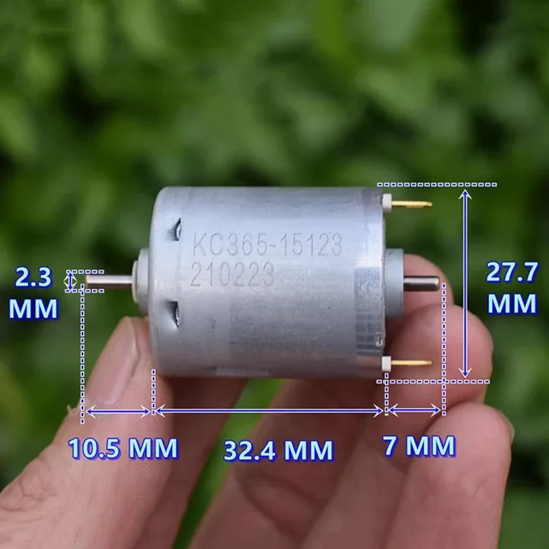 Mini RS-365 High Speed Dual Shaft DC Electric Motor 13000RPM 28mm Size for DIY Hobby Toy Models Compatible with 12V 18V 24V