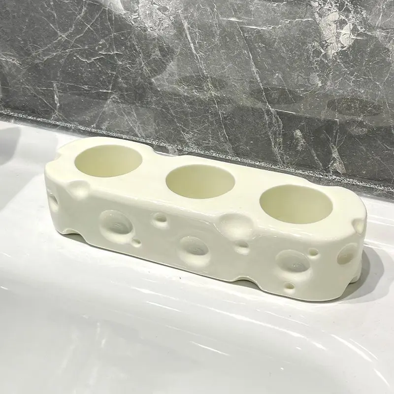 Cheese Toothbrush Holder Concrete Clay Molds DIY Handmade Candlestick Gypsum Plaster Mould Oval Bathroom Storage Resin Mold