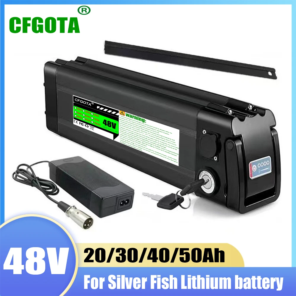 Air freight, 48V 50Ah, built-in BMS protection, For Silver Fish lithium battery pack, compatible with 250W-1000W motors