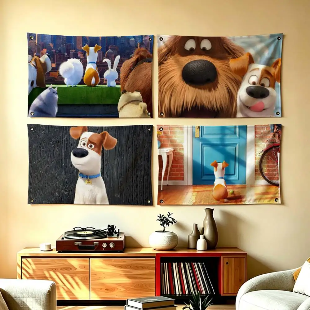Hot Movie Cartoon Dog Max  Flags Wall Hanging Tapestry Outdoor Garage Room Decorative flag Background Blanket