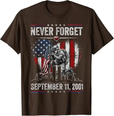 Vergiss den 11. September 2001 nie – Gedenktag T-Shirt mit amerikanischer Flagge, Y2k Herrenmode, patriotisches Grafik-T-Shirt mit Spruch, weiche Baumwolle – Detail 7