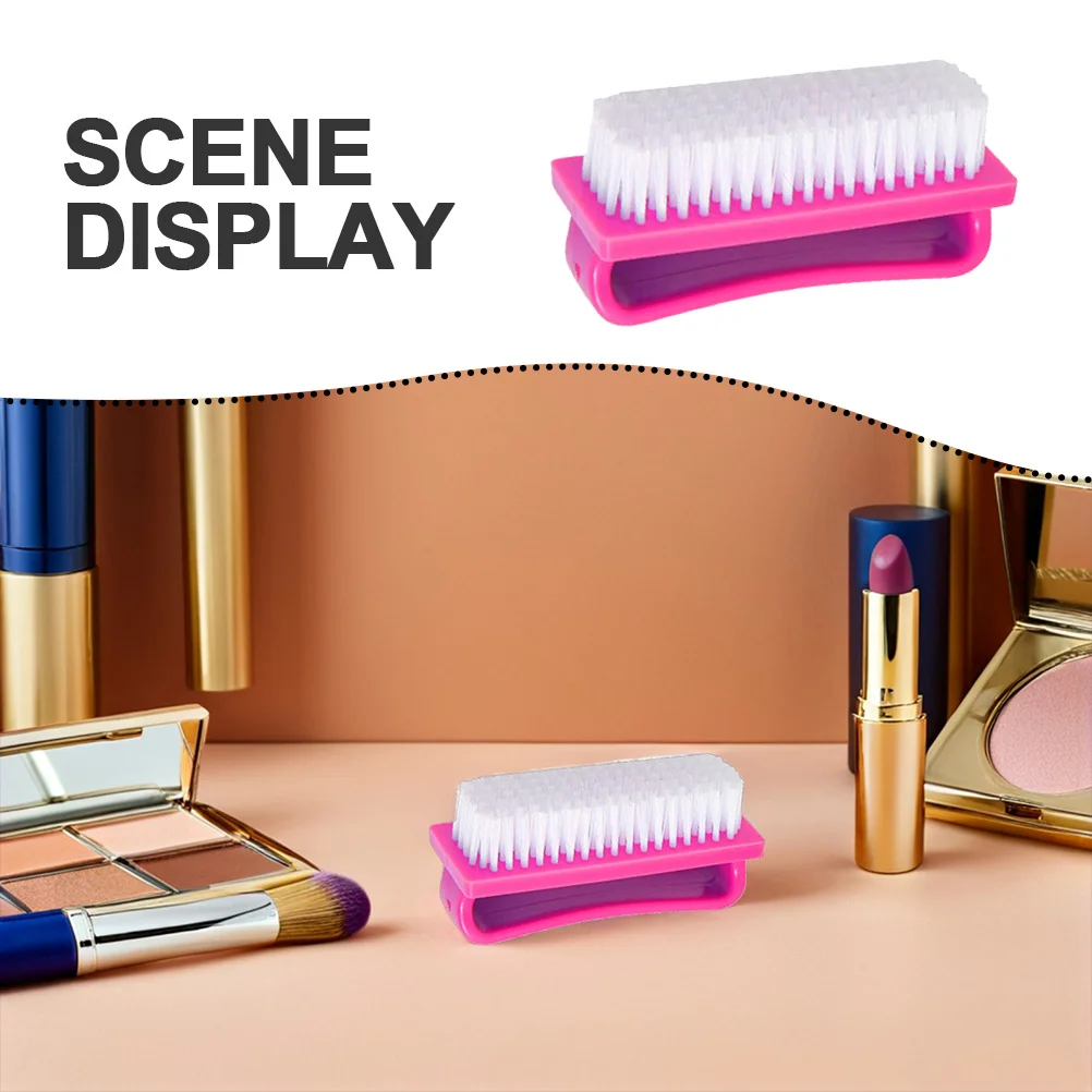 4 pezzi spazzola per unghie strumento per nail art di alta qualità manico liscio impugnatura comoda spazzola per la rimozione della polvere e dello sporco delle unghie