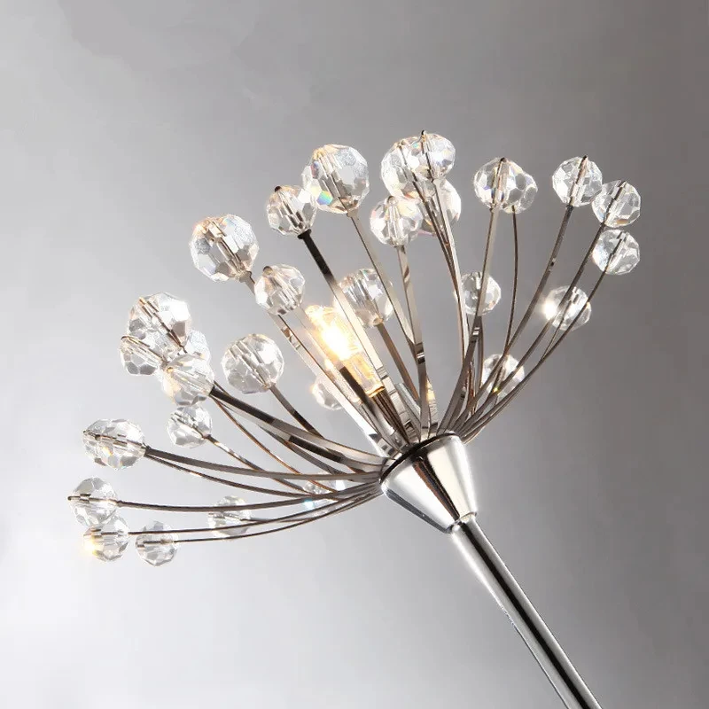 Imagem -06 - Moderno Simples Led Crystal Dandelion Standing Floor Light Luminária de Cabeceira Sala Quarto Vestido de Noiva Shop Decor Estudo 2024