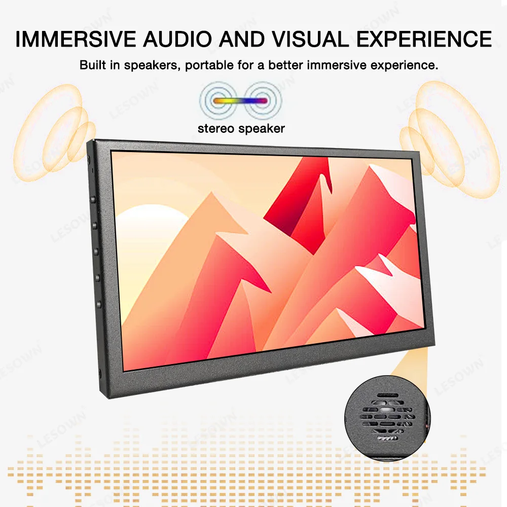 LESOWN  7inch mini Small Monitor 1024x600 HDMI IPS Screen 10.1 inch Touch Wide Computer PC Display Temperature Monitoring image 6