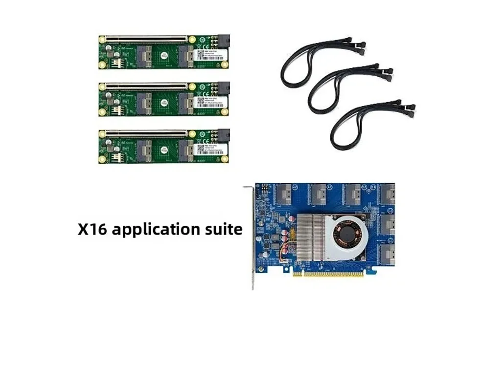 PEX88096 PLX88096 expansion card PCIe 4.0 x16+3 * SFF-8654 X16 conversion graphics card