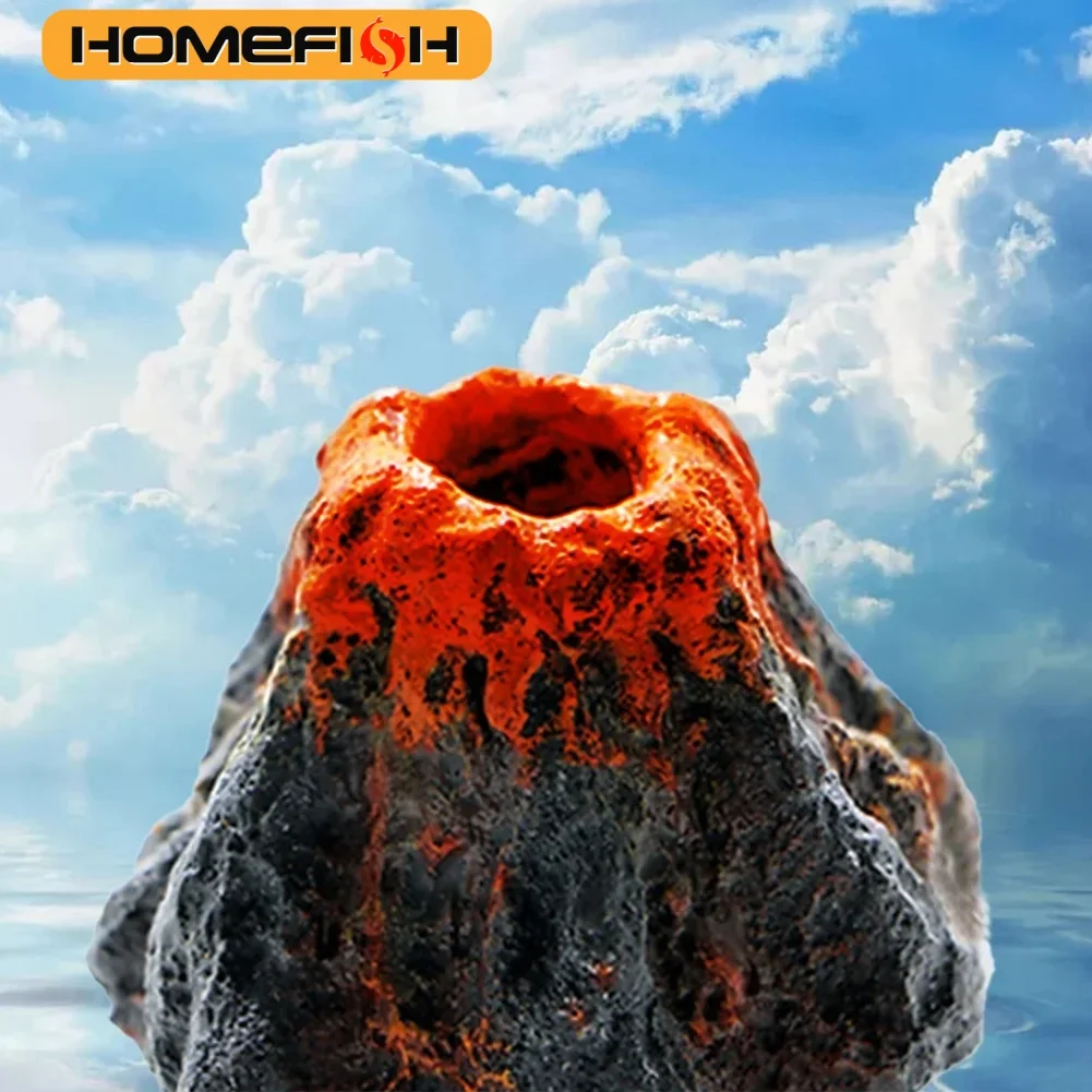 HOMEFISH 1pcs Fish Tank Landscaping Simulation Volcano Aquarium Accessories Rockery Aerator For Pump Bubble Stone Oxygen