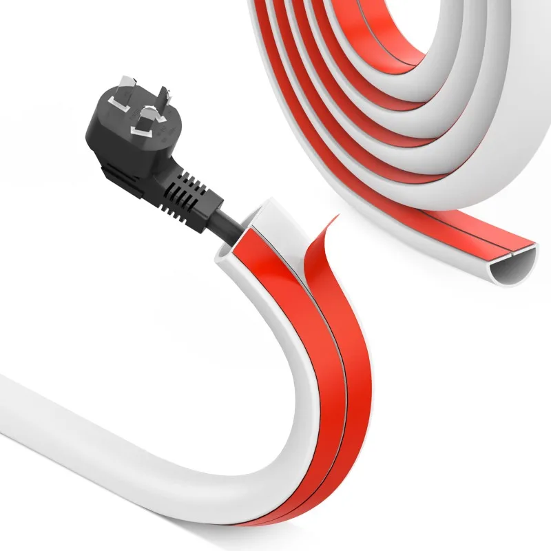 1PC 1/2/3/5 Meters Flexible Floor Cable Cover Cord Self-Adhesive Wall Cord Hider Internet Wire Duct Slot Cable Management