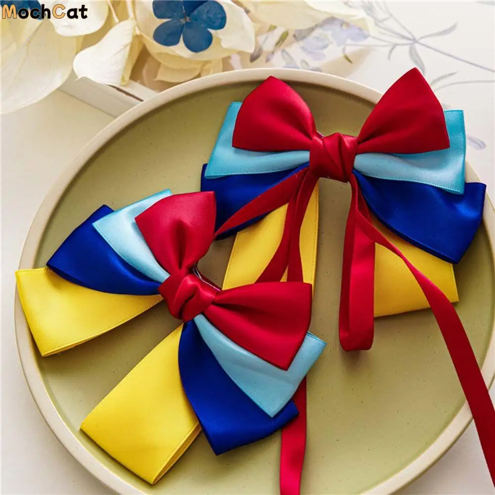 

Women Girls Kids Gift Princess Bow Ribbon Blue Yellow Red Headwear Hairpins Bow Hair Clips Korean Style Barrette