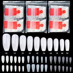 600/500pcs False Nails White Transparent Acrylic Coffin Nail Tips 10 Sizes Full Cover Sticker Press on Nail Manicure Nail Art