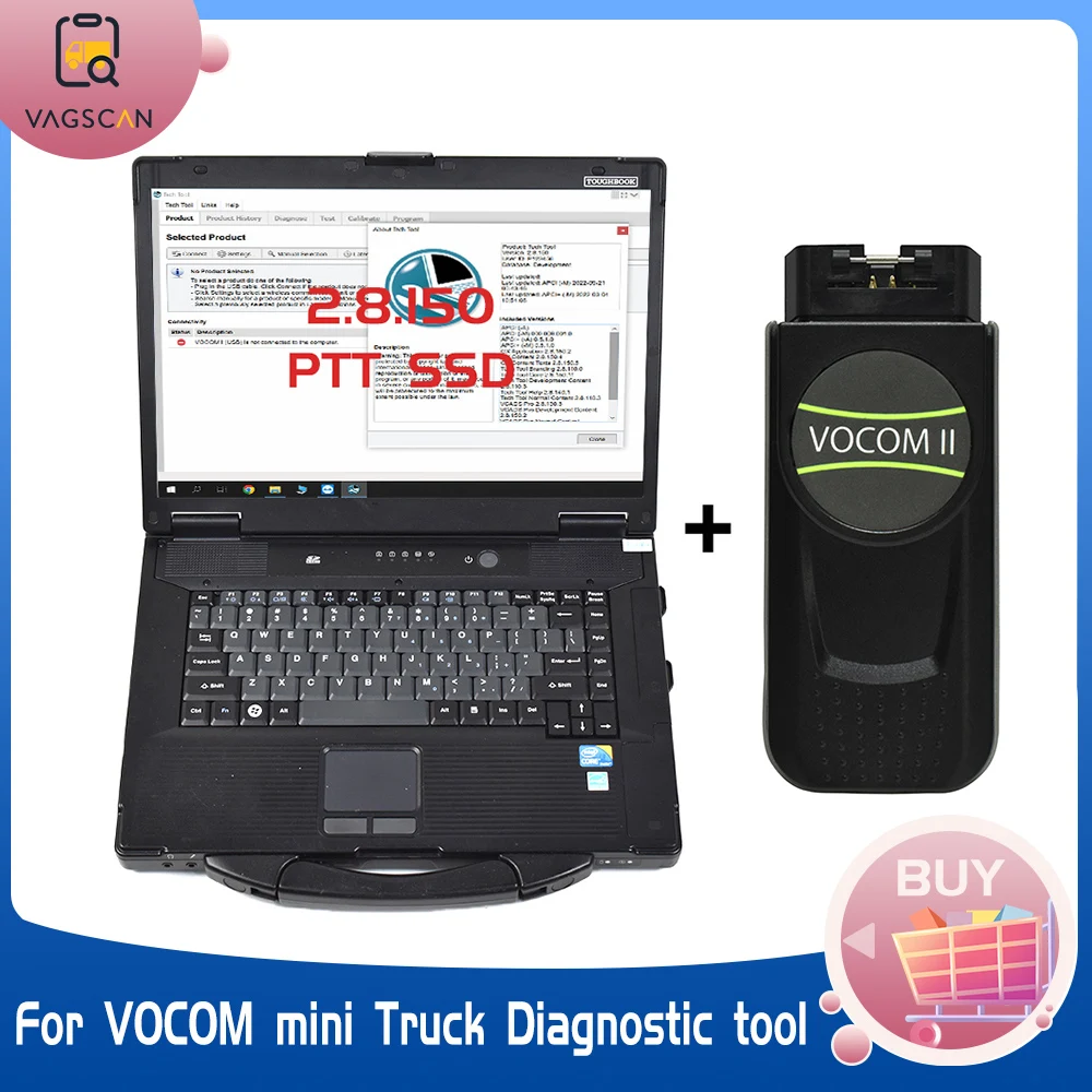 

CF52 CF-52 Laptop for VOCOM II mini 2.8.150 WIFI Truck Bus Construction Excavator Original Diagnostic Tool