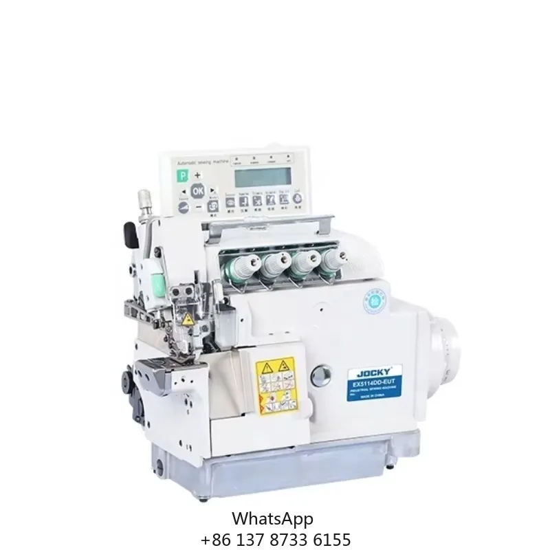 JOCKY EX5114DD-EUT Direct Drive 4 Thread Cylinder Bed Overlock Sewing Machine Auto Trimmer
