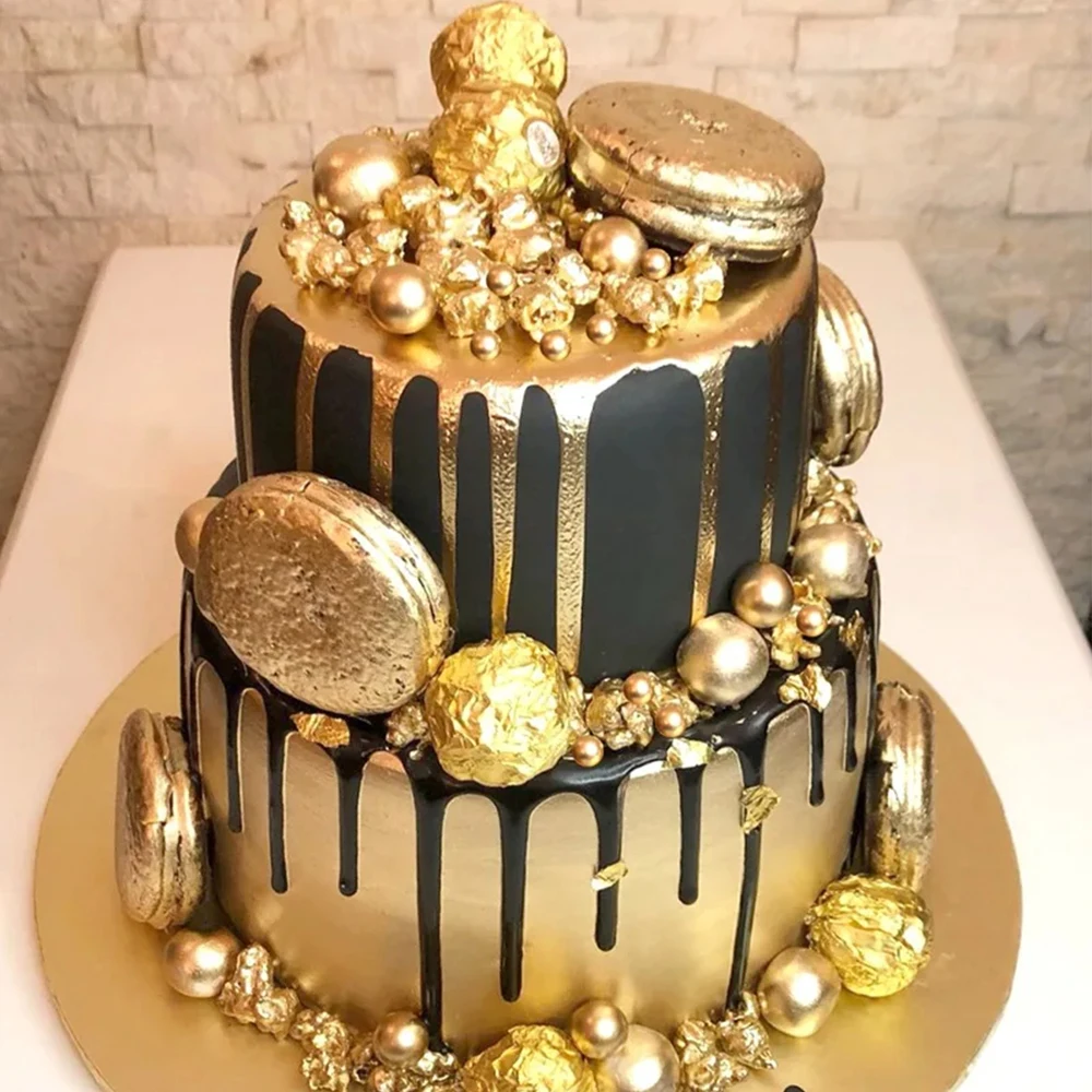 85 g goldener Perlen-Kuchenaufsatz für Geburtstag, Hochzeit, Valentinstag, Party, DIY-Kuchendekoration, nicht essbar, nur zur Dekoration – Detail 4