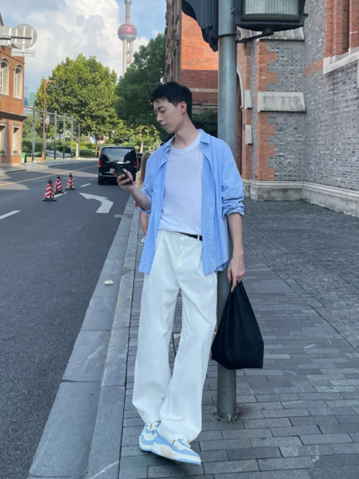 

Cleanfit White Jeans Men's Spring Autumn 2024 New American High Street Slim Straight Pants Cool Straight Leg Jeans