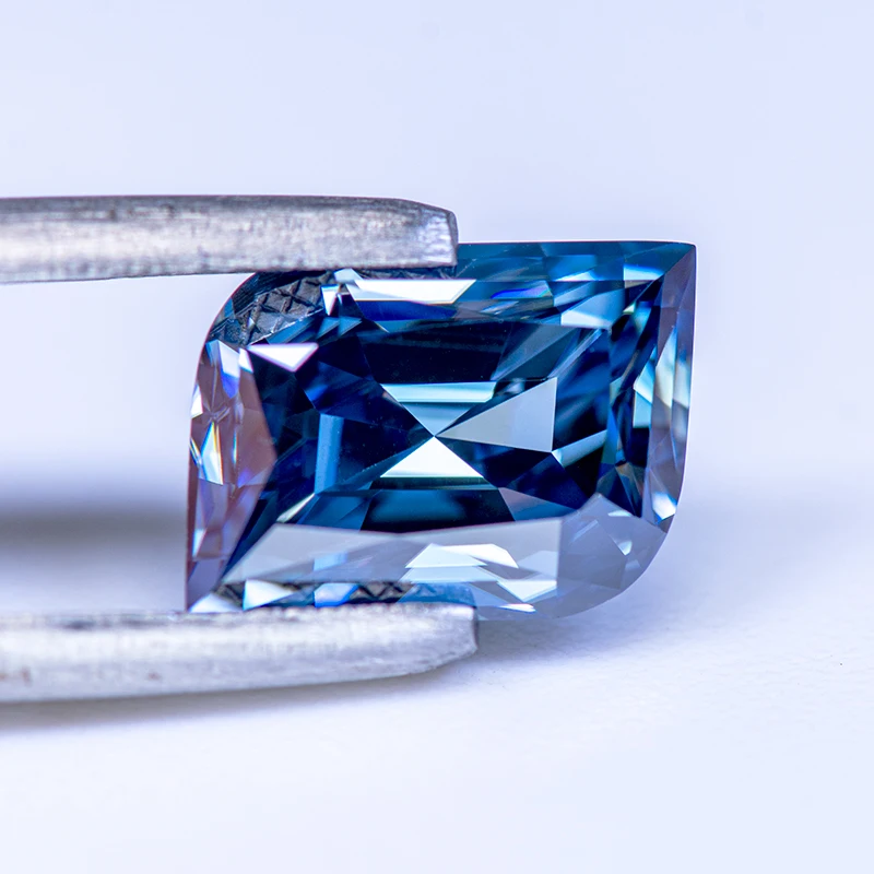 Lab Grown Diamond Moissanite Stone Primary Color Royal Blue Leaf Cut Gemstone for DIY Women Jewelry Making with GRA Certificate