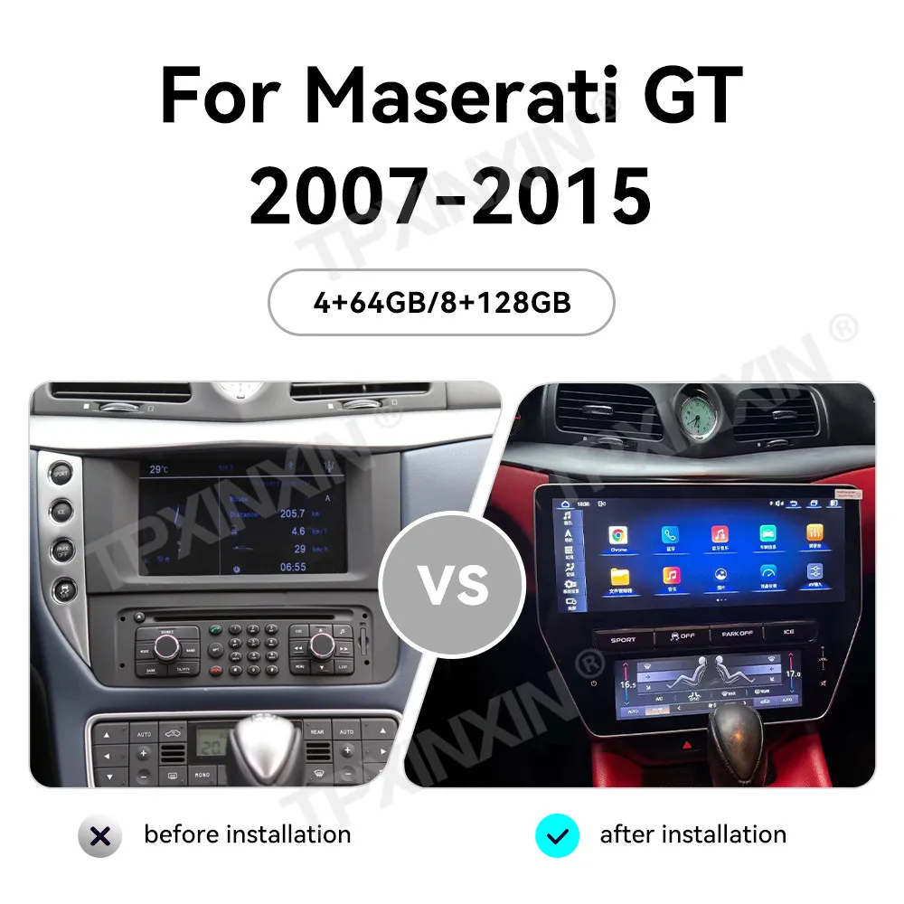 For Maserati GranTurismo GT/GC/GTS Grancabrio 2007 - 2019 Android Car Radio Multimedia Video Player Wireless Carplay Autoradio