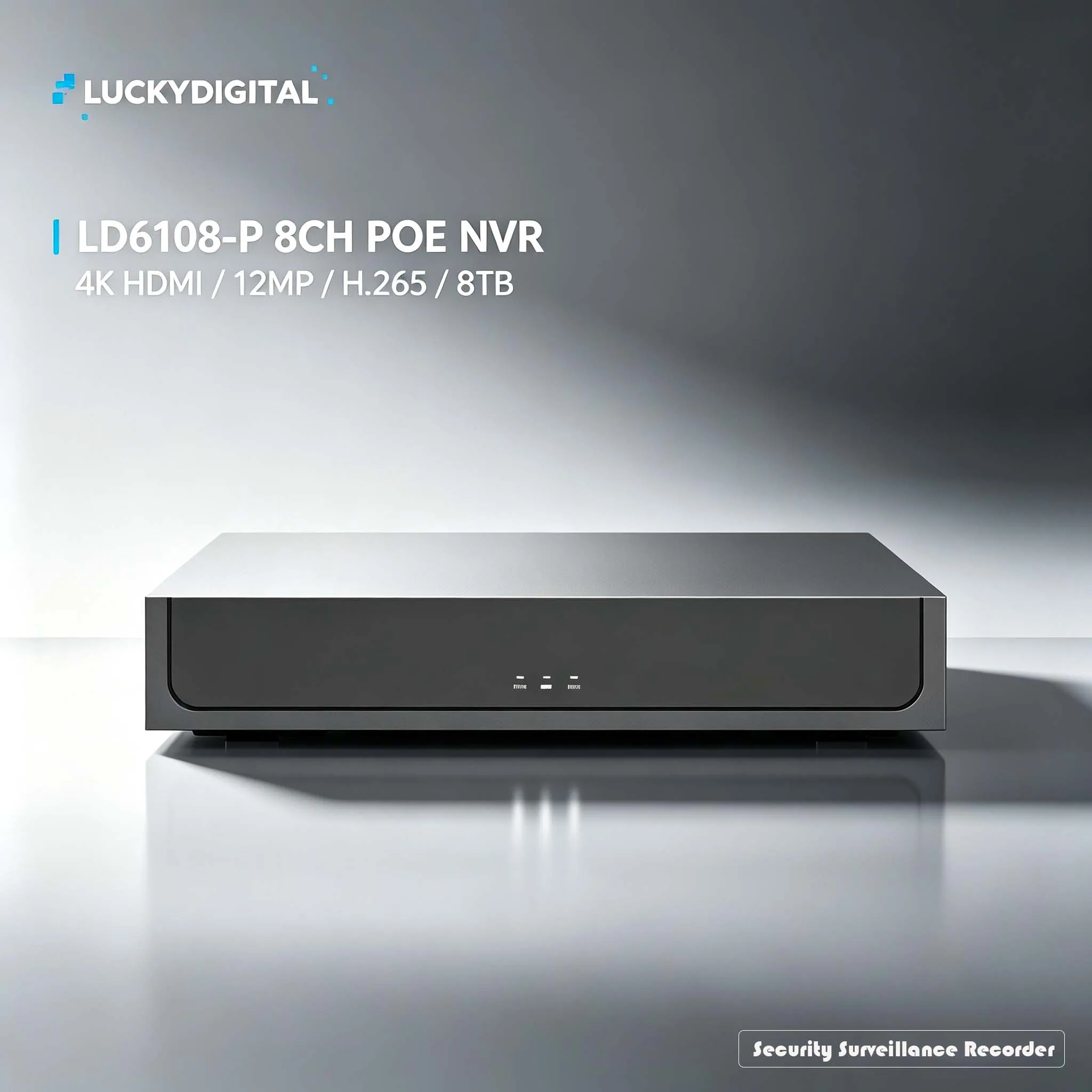 8CH POE NVR 8 Port IEEE802.3at 30W Per Port 12MP CCTV NVR H.265+ 4K@30 HDMI VGA Output 1 Hard Disk Slot Security Video Recorder