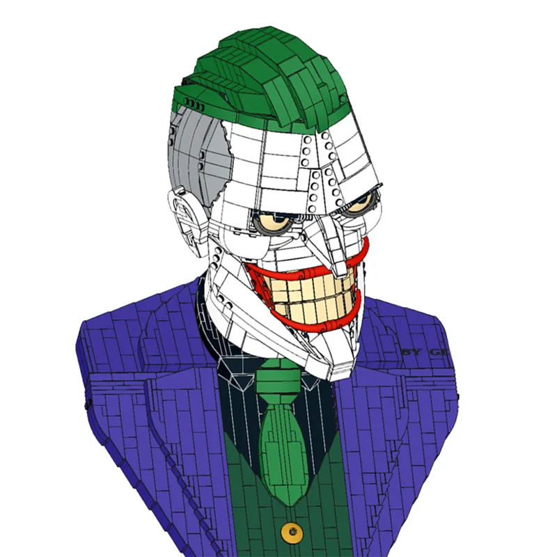 1637PCS MOC Science Fiction Movie Joker Bust Helmet Series Building Blocks Model Festival Children Gifts