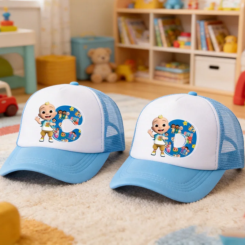 

Cocomelons Peaked Cap Cartoon A-z Letter Baseball Caps Fashion Cartoon Summer Breathable Mesh Hat Parent-child Adjustable Hats