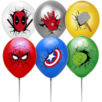 12Pcs Disney Marvel Theme Latex Balloons Boys Birthday Party Decor Kids Toy Photo Props Baby Shower Supplies 12 inch