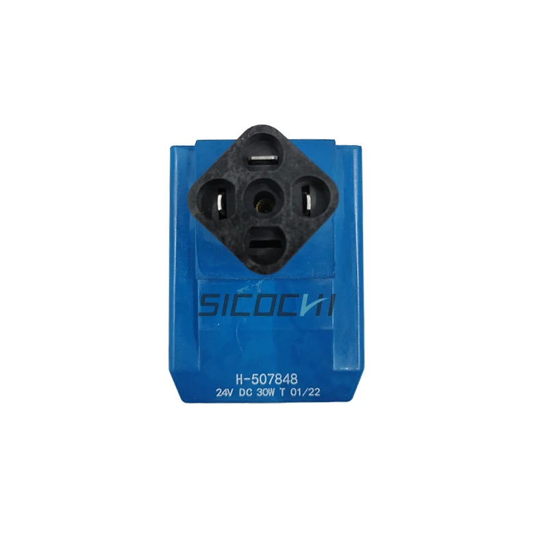 New High-quality suitable for Vickers Solenoid valve Coil Blue square three-pin coil H-507848 H507848 24V DC 30W