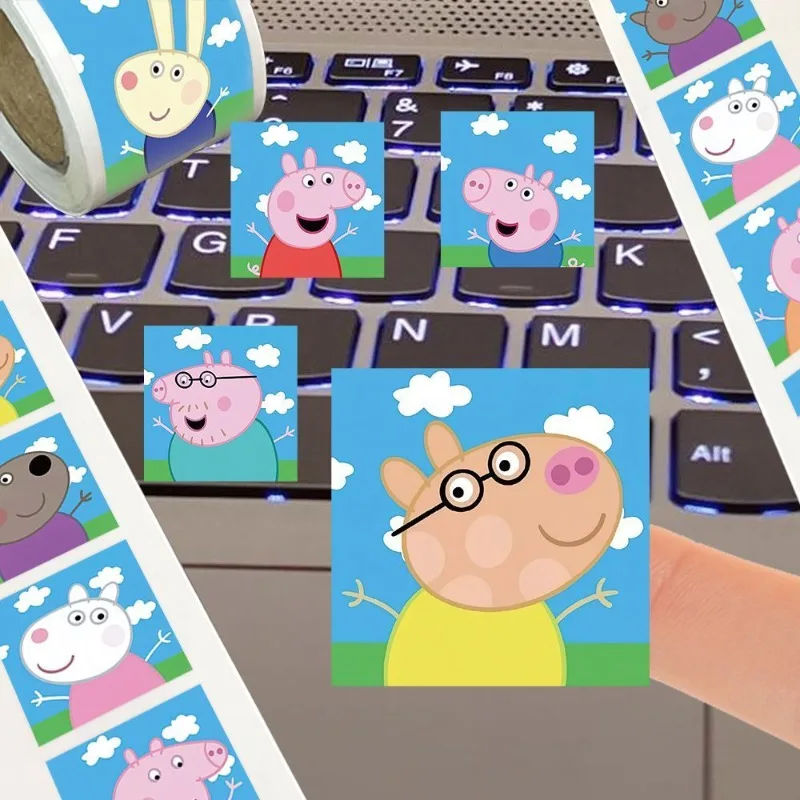 500 pçs peppa pig manual adesivos brinquedos bônus bonito george bagagem portátil guitarra decorativo graffiti adesivos presentes selo adesivo